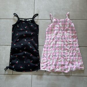Girls dress 2 pack size medium (cherries and plaid)